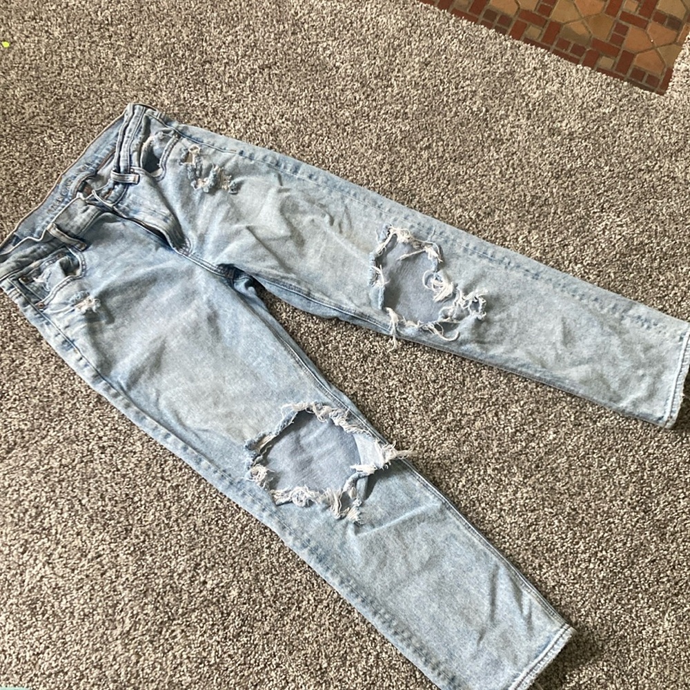 Distressed Light Blue Jeans
